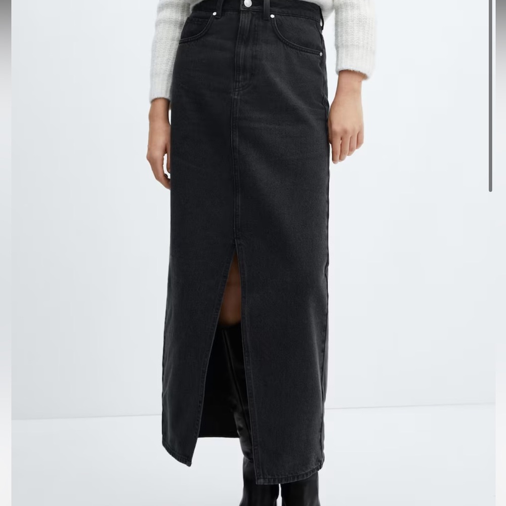 Mango Slit denim skirt